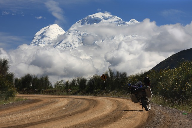 Huascaran - Peru's highest peak partially obscured by clouds