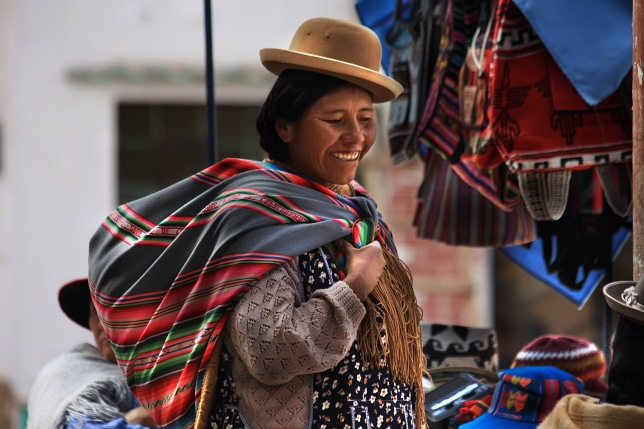 Bolivian lady at a market